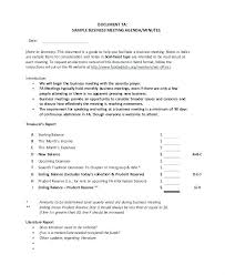 Monthly Meeting Minutes Format Generic Business Agenda