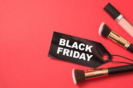 black friday of cosmetics on red