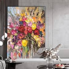 Abstract Colourful Fl Oil Painting