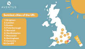 the top ten sunniest cities in the uk