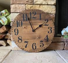 Clock Wooden Clockfarmhouse Decor Large