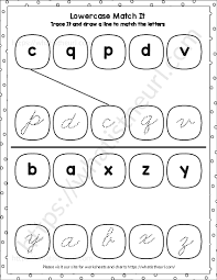 cursive and print letter matching for