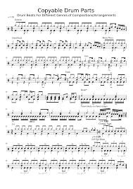 Copyable Drum Beats Sheet Music For Percussion Download Free