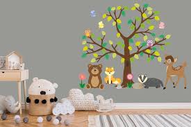 Cute Forest Wall Scene Stickers For