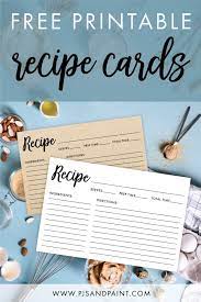 free printable recipe cards instantly
