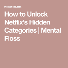 Apr 10, 2021 · april 10, 2021. How To Unlock Netflix S Hidden Categories Trivia Questions Trivia Unlock Netflix