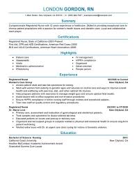 Registered Nurse Resume Sample Format Within    Inspiring     Resume Resource
