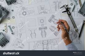Engineer Technician Designing Drawings Engineering Engine