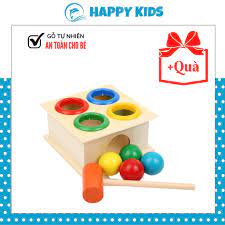 Đồ Chơi Gỗ đập bóng hộp vuông, nhiều màu sắc an toàn cho trẻ phù hợp bé từ 3  tuổi trở lên HAPPY KIDS247 - Hướng nghiệp nhập vai