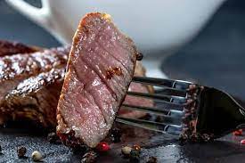 Medium Rare Sirloin Steak On Grill gambar png