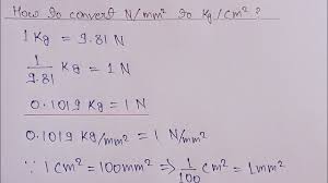 unit conversion of kg cm2 to n mm2