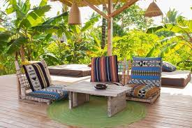 Tropical Patio With Lounge Chairs