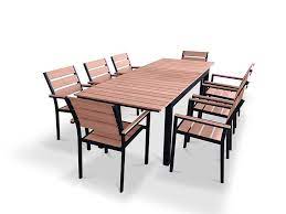 9 Piece Eco Wood Extendable Outdoor
