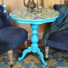 a table with decoupage