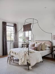 Wrought Iron Canopy Bed With Blush Pink