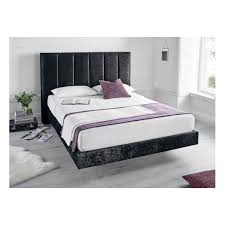 clarice black crushed velvet bed frame