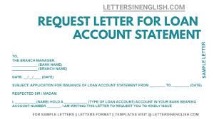 bank loan statement letter format