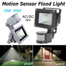 Led Flood Light Ac Dc 12v Motion Sensor Outdoor Garden Security Lights 10w Pir Ebay