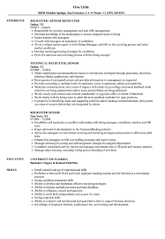 Recruiter Senior Resume Samples Velvet Jobs