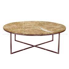 Zoe Round Marble Coffee Table Bronze