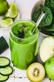 green detox smoothie with almond milk