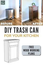 diy trash can cabinet with free plans