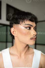 asian man with heavy makeup
