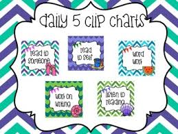 Daily 5 Clip Chart Minis Beach Themed Colorful