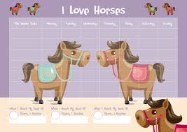Horse Pony Childrens Reward Chart A4 Including Stickers And Pen