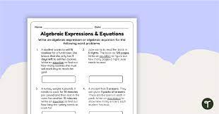 Algebraic Expressions Equations