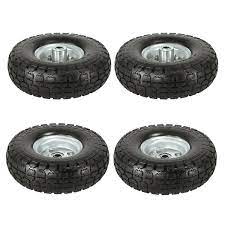 4pcs 10 Inch Solid Rubber Tyre Wheels