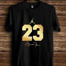 Wordan 23 Jumpman Gold Logo New Mens T Shirt Black Tee 1