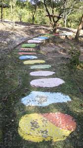 Colorful Stepping Stone Pathway Laying