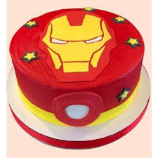 Measures 4 wide and 5.5 high. Iron Man Cake