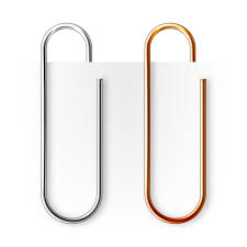 White Background Shiny Metal Paper Clip