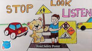 poster on road safety with slogans