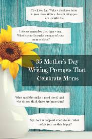 writing prompts that celebrate moms