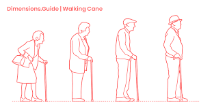 Walking Assistive Cane Dimensions Drawings Dimensions