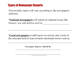 News report writing can be a challenging task for ks2 primary pupils however there are some a newspaper report example is often used in schools to show how a normal newspaper report would. Writing A Newspaper Report