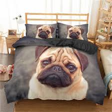 3d Cute Dog Bedding Set Pug Bed Set