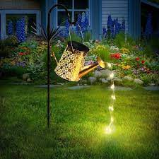 Solar Watering Can With Lights Outdoor Garden Decor Waterproof Solar Garden Lights