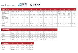 Sport Tek Size Chart