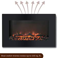 Cambridge Callisto Wall Mount Electronic Fireplace With Flat Panel And Realistic Logs