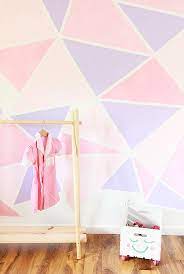 Diy Geometric Painted Wall A Bubbly Life