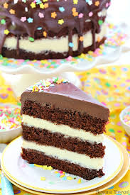 chocolate cake with vanilla cream