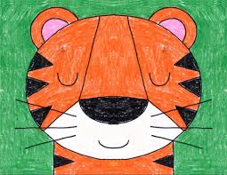 It's super fun and super easy, just follow along with us. Draw A Tiger Face Art Projects For Kids