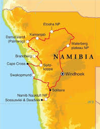 Suche strecken, straßen auf der karte. Rundreise Namibia 17 Tage Zeltsafari Djoser Reisen