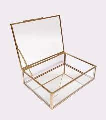 clear gl jewellery box with mirror