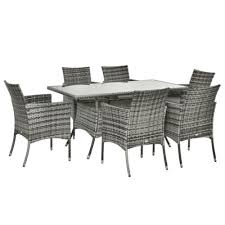 Outsunny Patio Dining Set Grey
