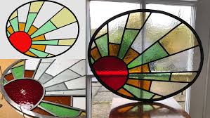 Oval Stained Glass Door Panel For